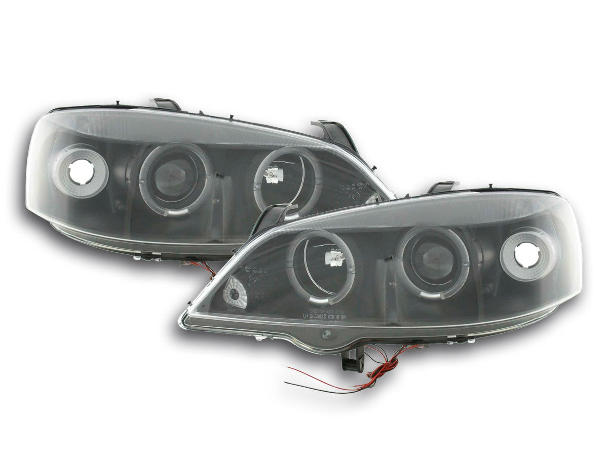 Scheinwerfer Set Opel Astra G 98-03 schwarz Scheinwerfer Set Opel Astra G 98-03 schwarz
